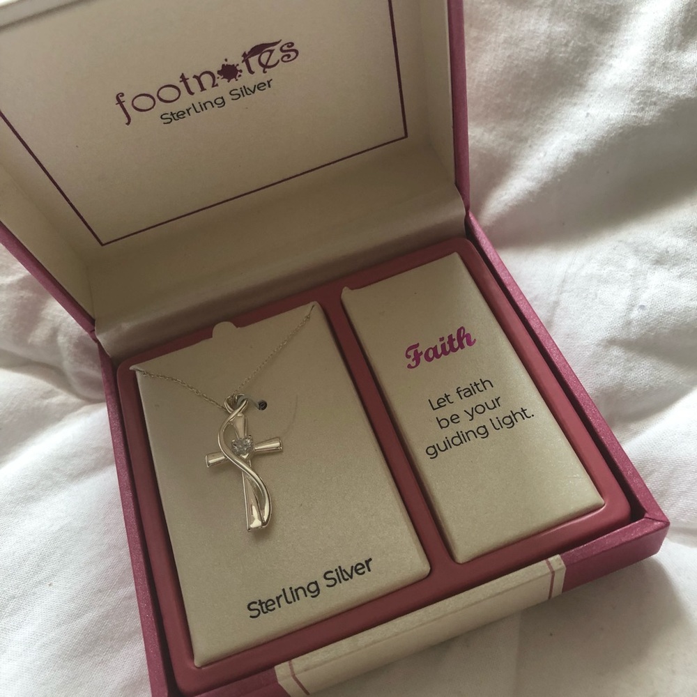 Faith sterling silver cross necklace